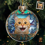 Custom Pet Photo Christmas Gifts for Cat Lovers - Personalized Ornament