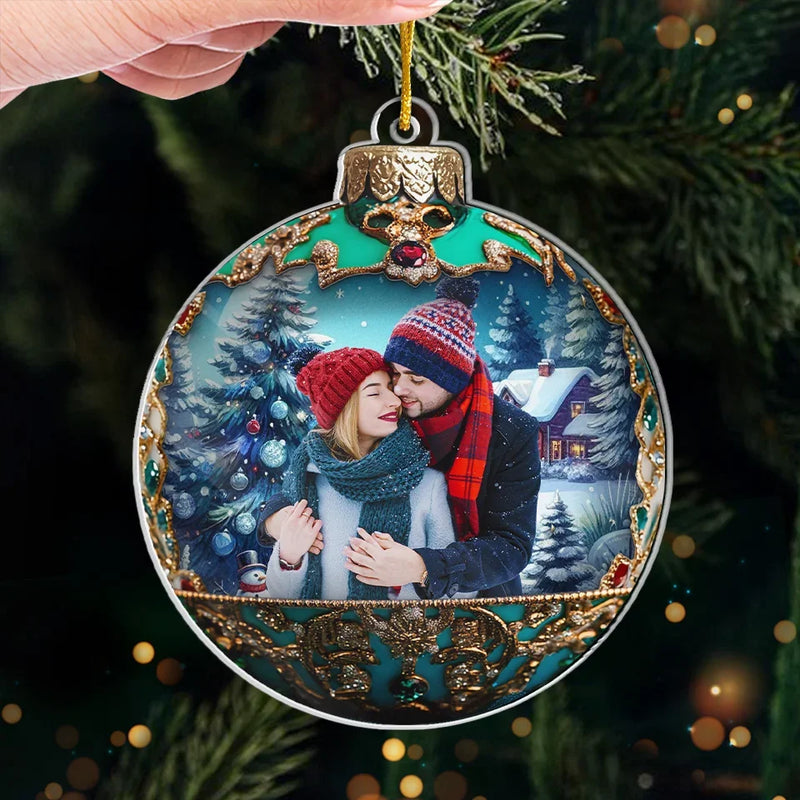Custom Photo Christmas Gifts for Couples - Personalized Ornament