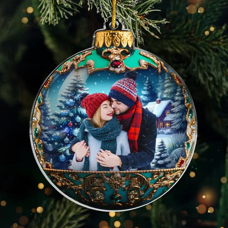 Custom Photo Christmas Gifts for Couples - Personalized Ornament