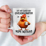 Funny Chicken Giveashitometer Coffee Gift - Mug