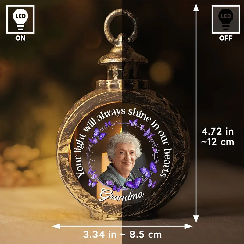 Custom Photo Your Memory Will Always Glow Within Us - Memorial Personalized Custom Candlelight Lantern Ornament - Sympathy Gift, Christmas Gift For Family Members