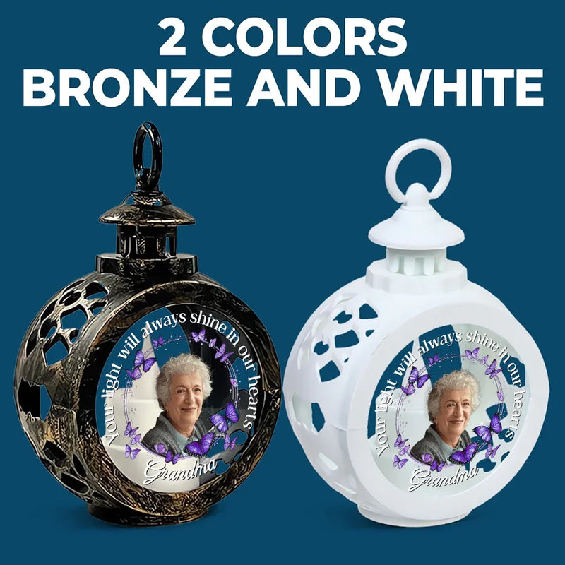 Custom Photo Your Memory Will Always Glow Within Us - Memorial Personalized Custom Candlelight Lantern Ornament - Sympathy Gift, Christmas Gift For Family Members