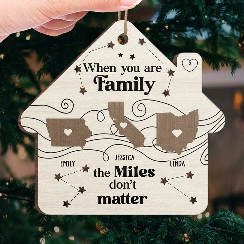 Home Is Where The Family Gathers And Love Grows - Family Personalized Custom Ornament - Wood Custom Shaped - Christmas Gift For Family Members, Siblings, Brothers, Sisters