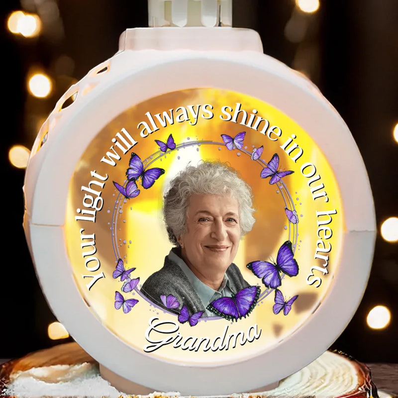 Custom Photo Your Memory Will Always Glow Within Us - Memorial Personalized Custom Candlelight Lantern Ornament - Sympathy Gift, Christmas Gift For Family Members