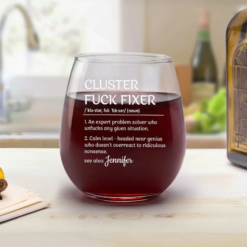 An Expert Problem Solver - Coworker Personalized Custom Wine Glass - Christmas Gift For Coworkers, Work Friends, Colleagues