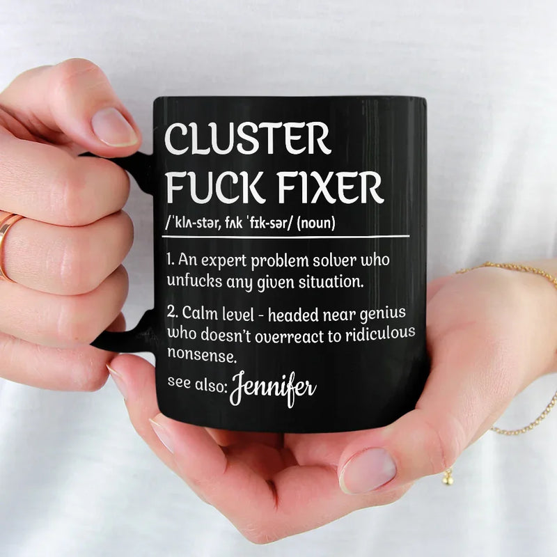An Expert Problem Solver - Coworker Personalized Custom Black Mug - Christmas Gift For Coworkers, Work Friends, Colleagues