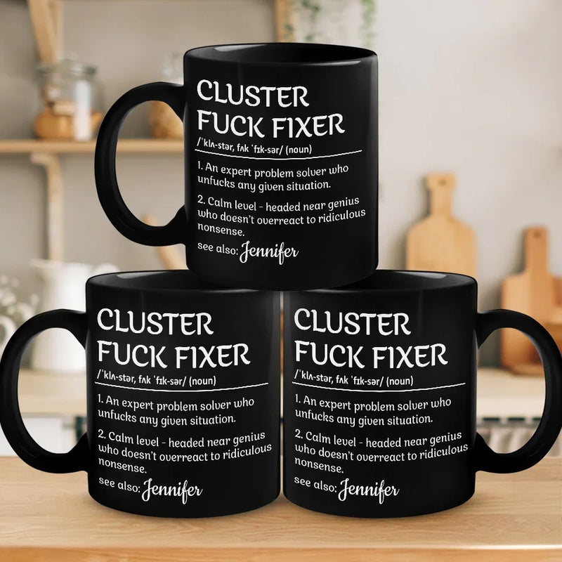 An Expert Problem Solver - Coworker Personalized Custom Black Mug - Christmas Gift For Coworkers, Work Friends, Colleagues