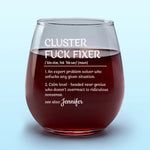 Custom Name Funny Problem Solver Gifts - Personalized Wine Glass