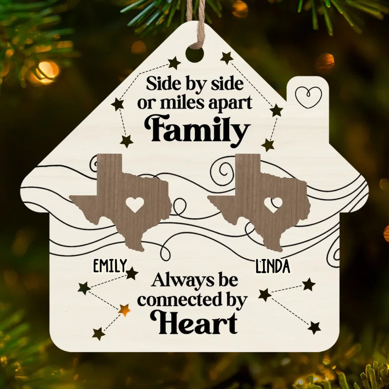 Home Is Where The Family Gathers And Love Grows - Family Personalized Custom Ornament - Wood Custom Shaped - Christmas Gift For Family Members, Siblings, Brothers, Sisters