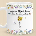 Custom Sister Name Floral Gifts - Personalized Mugs