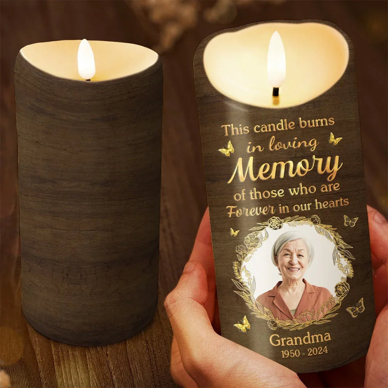 Custom Photo Deeply Loved, Eternally Missed - Memorial Personalized Custom LED Candle - Sympathy Gift, Christmas Gift For Family Members