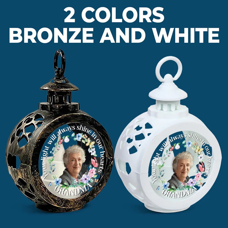 Custom Photo Always In Our Thoughts, Forever In Our Hearts - Memorial Personalized Custom Candlelight Lantern Ornament - Sympathy Gift, Christmas Gift For Family Members