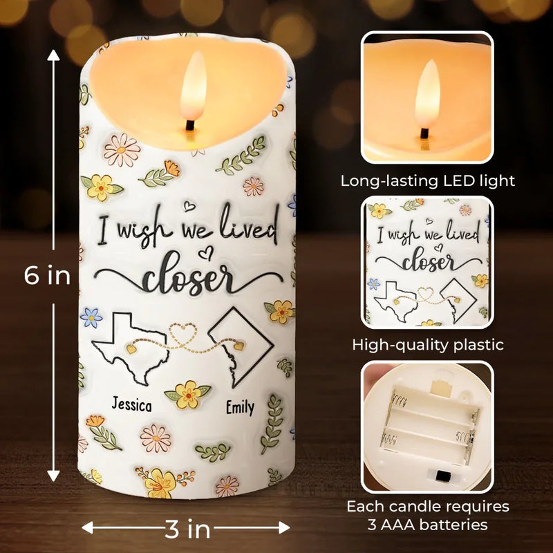 A Real Friendship Should Not Weaken Because Of Space Separation - Bestie Personalized Custom 3D Inflated Effect Printed LED Candle -  Christmas Gift For Best Friends, BFF, Sisters