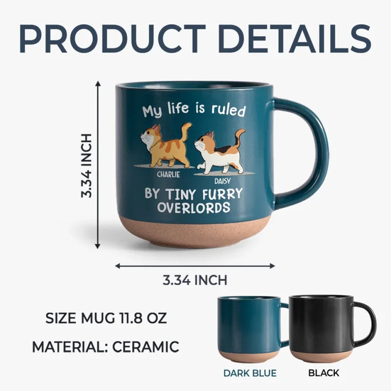 Custom Name Cat Lover Gifts - Personalized Pottery Mug