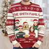 Stay Safe And Happy This Holiday Season - Family Personalized Custom Ugly Sweatshirt - Unisex Wool Jumper - Christmas Gift For Family Members, Pet Owners, Pet Lovers