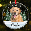 Custom Photo I’m Right Here Inside Your Heart - Memorial Personalized Custom Circle Glass Ornament - Christmas Gift, Sympathy Gift For Pet Owners, Pet Lovers
