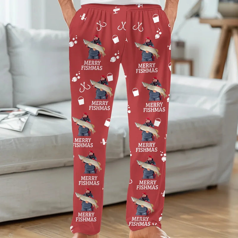 Custom Photo Hooked On The Thrill - Fishing Personalized Custom Pajamas - Christmas Gift For Fishing Lovers, Fisherman