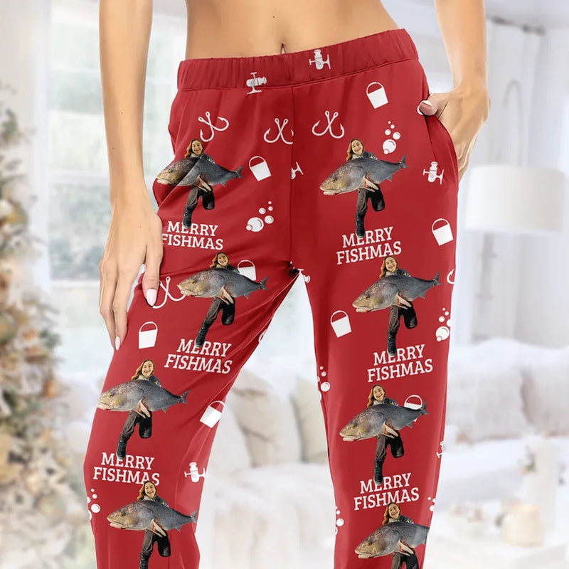 Custom Photo Hooked On The Thrill - Fishing Personalized Custom Pajamas - Christmas Gift For Fishing Lovers, Fisherman