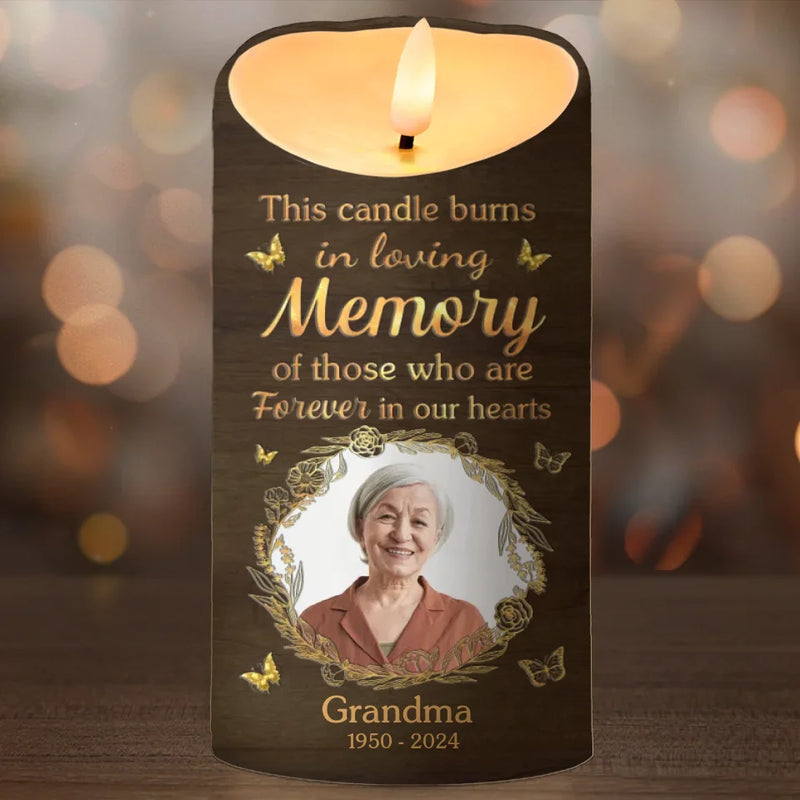 Custom Photo Deeply Loved, Eternally Missed - Memorial Personalized Custom LED Candle - Sympathy Gift, Christmas Gift For Family Members
