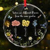 Side By Side Or Miles Apart - Bestie Personalized Custom Circle Glass Ornament - Christmas Gift For Best Friends, BFF, Sisters