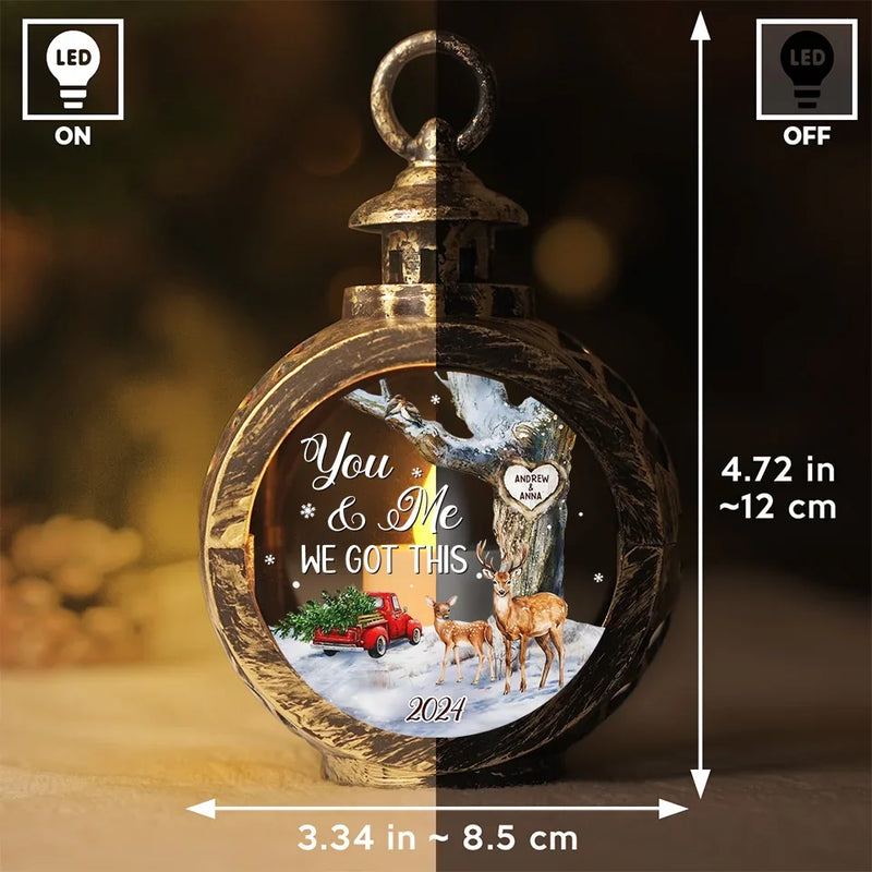God Gave Me You - Couple Personalized Custom Candlelight Lantern Ornament - Christmas Gift For Husband Wife, Anniversary