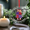 Your Friendship Is A Treasure I Hold Dear
 - Bestie Personalized Custom Circle Glass Ornament - Christmas Gift For Best Friends, BFF, Sisters