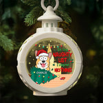 Custom Name Funny Naughty List Christmas Gifts for Dog Lovers - Personalized Candlelight Lantern Ornament
