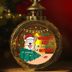 Custom Name Funny Naughty List Christmas Gifts for Dog Lovers - Personalized Candlelight Lantern Ornament