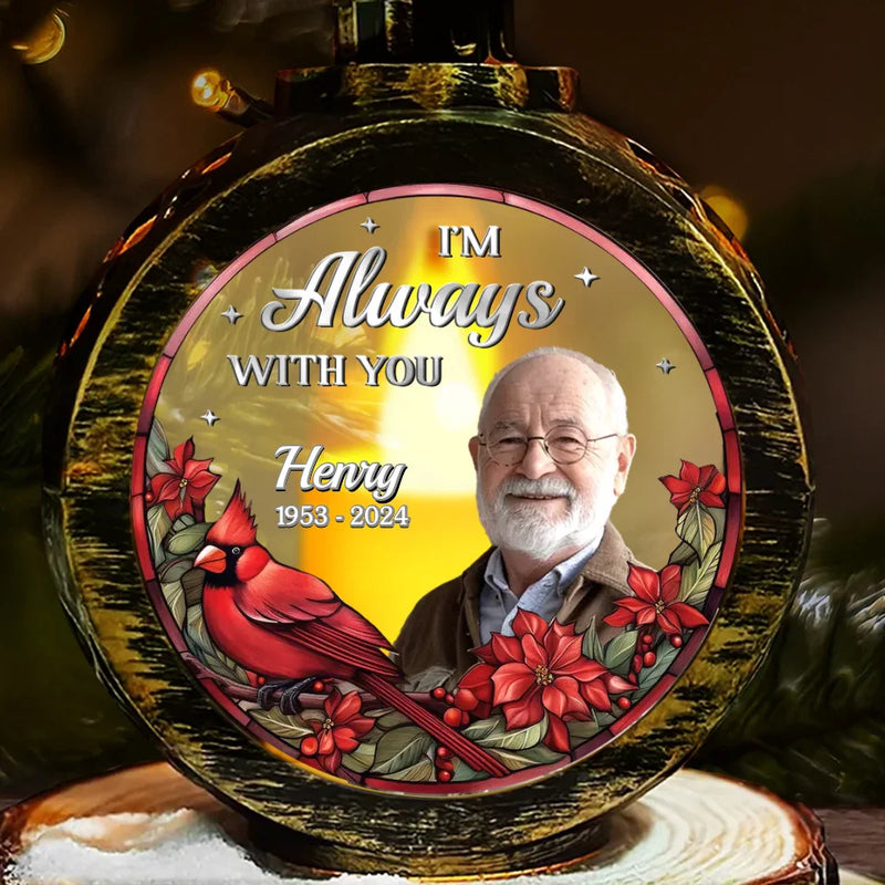 Custom Photo Always By Your Side - Memorial Personalized Custom Candlelight Lantern Ornament - Sympathy Gift, Christmas Gift For Family Members