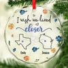 Distance Is Not A Problem To Us - Bestie Personalized Custom Circle Glass Ornament - Christmas Gift For Best Friends, BFF, Sisters