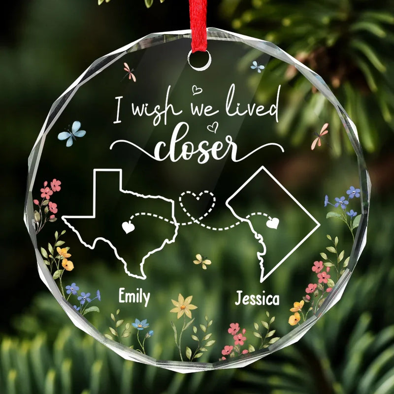 Distance Means So Little When You Have A Friend So Special - Bestie Personalized Custom Circle Glass Ornament - Christmas Gift For Best Friends, BFF, Sisters