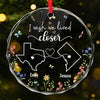 Distance Means So Little When You Have A Friend So Special - Bestie Personalized Custom Circle Glass Ornament - Christmas Gift For Best Friends, BFF, Sisters