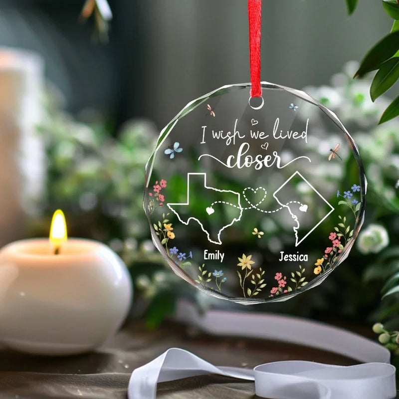 Distance Means So Little When You Have A Friend So Special - Bestie Personalized Custom Circle Glass Ornament - Christmas Gift For Best Friends, BFF, Sisters