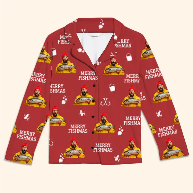 Custom Photo Hooked On The Thrill - Fishing Personalized Custom Pajamas - Christmas Gift For Fishing Lovers, Fisherman