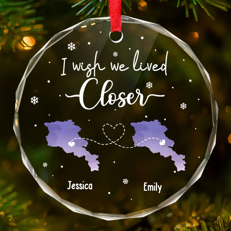 Always Under The Same Sky - Bestie Personalized Custom Circle Glass Ornament - Christmas Gift For Best Friends, BFF, Sisters