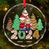 A Family Christmas Is A Celebration Of Love - Family Personalized Custom Circle Glass Ornament - Christmas Gift For Family Members