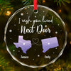 I Wish My Bestie Lived Next Door - Bestie Personalized Custom Circle Glass Ornament - Christmas Gift For Best Friends, BFF, Sisters
