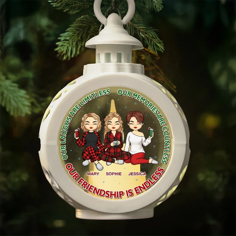 Custom Name Christmas Friendship Gifts for Women - Personalized Candlelight Lantern Ornament