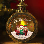 Custom Name Besties Christmas Gifts for Best Friends - Personalized Candlelight Lantern Ornament