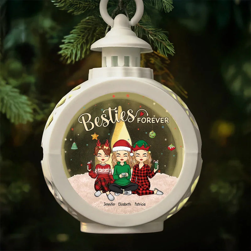 Besties Forever - Bestie Personalized Custom Candlelight Lantern Ornament - Christmas Gift For Best Friends, BFF, Sisters