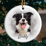 Custom Name Christmas Dog Gifts for Dog Lovers - Personalized Ceramic Ornament