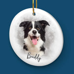 Custom Name Christmas Dog Gifts for Dog Lovers - Personalized Ceramic Ornament