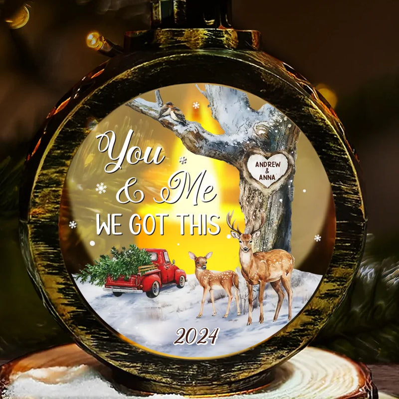 God Gave Me You - Couple Personalized Custom Candlelight Lantern Ornament - Christmas Gift For Husband Wife, Anniversary