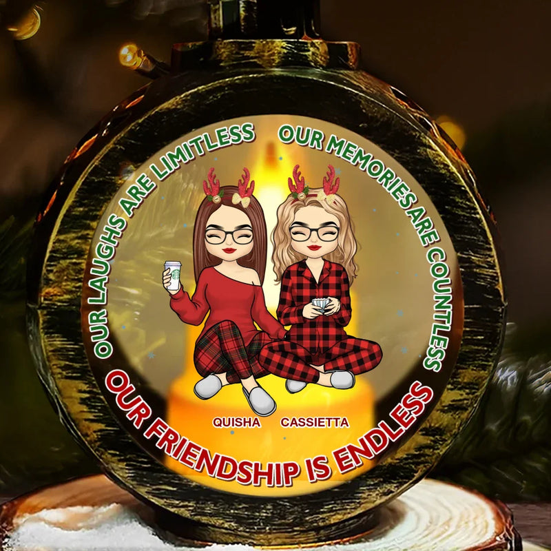 Custom Name Christmas Friendship Gifts for Women - Personalized Candlelight Lantern Ornament