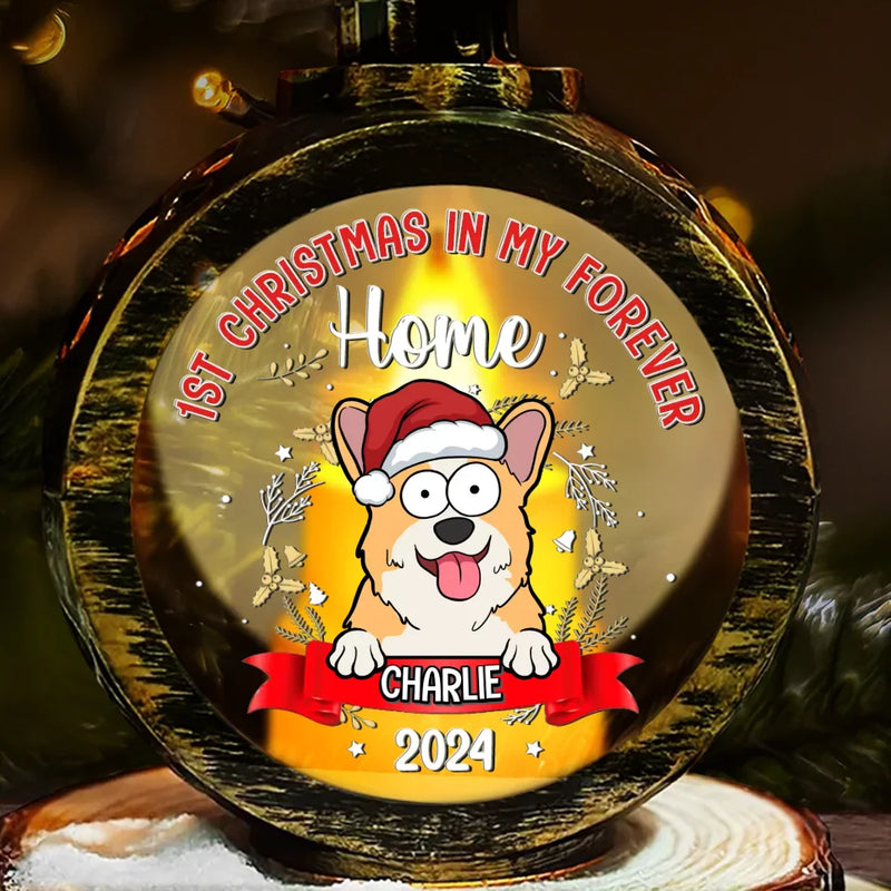 Wishing Our Furry Friend A Purr-Fect First Christmas - Dog & Cat Personalized Custom Candlelight Lantern Ornament - Christmas Gift For Pet Owners, Pet Lovers, First Christmas