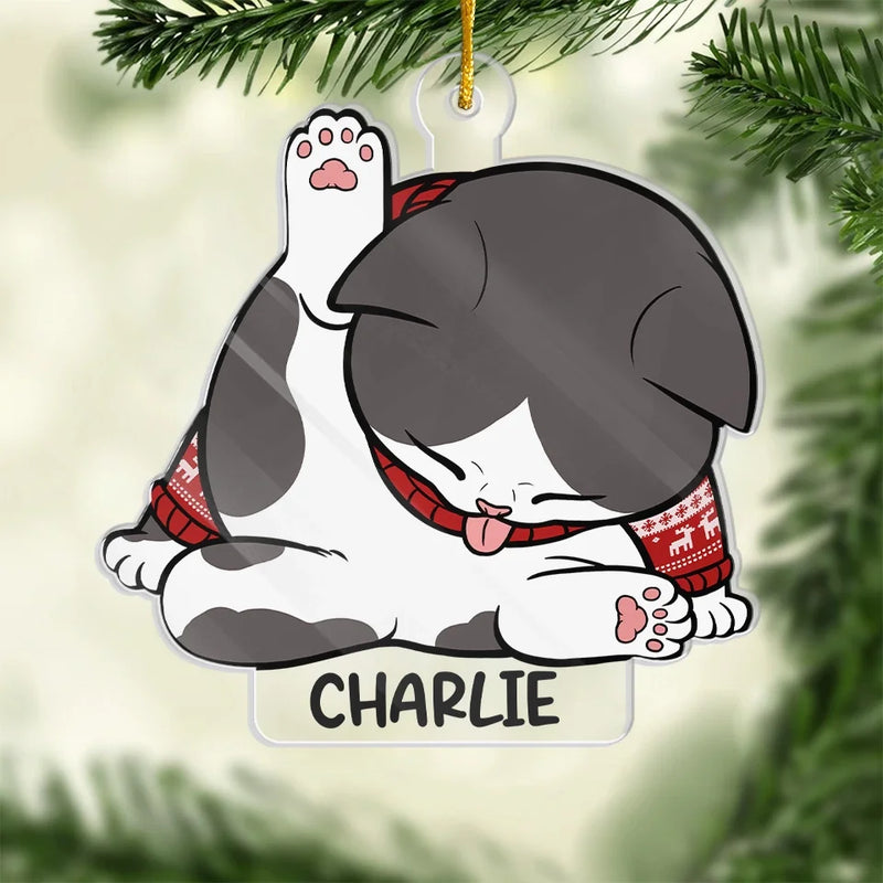 Feline Like It's Christmas Time - Cat Personalized Custom Ornament - Acrylic Custom Shaped - Christmas Gift For Pet Owners, Pet Lovers