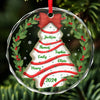 Gathered Under One Tree - Family Personalized Custom Circle Glass Ornament - Christmas Gift For Family Members