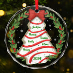 Custom Name Christmas Family Gifts - Personalized Glass Ornament