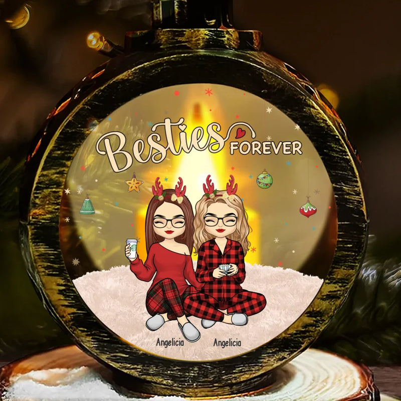 Besties Forever - Bestie Personalized Custom Candlelight Lantern Ornament - Christmas Gift For Best Friends, BFF, Sisters