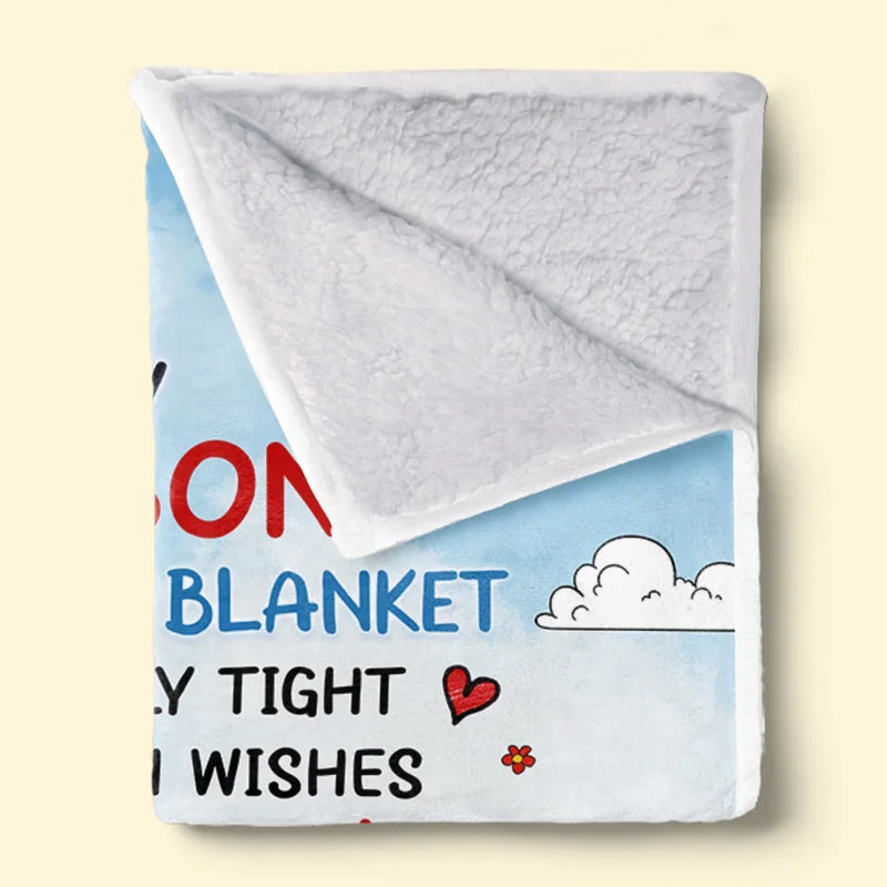 Custom Name Grandma and Grandson Love Gifts - Personalized Blanket
